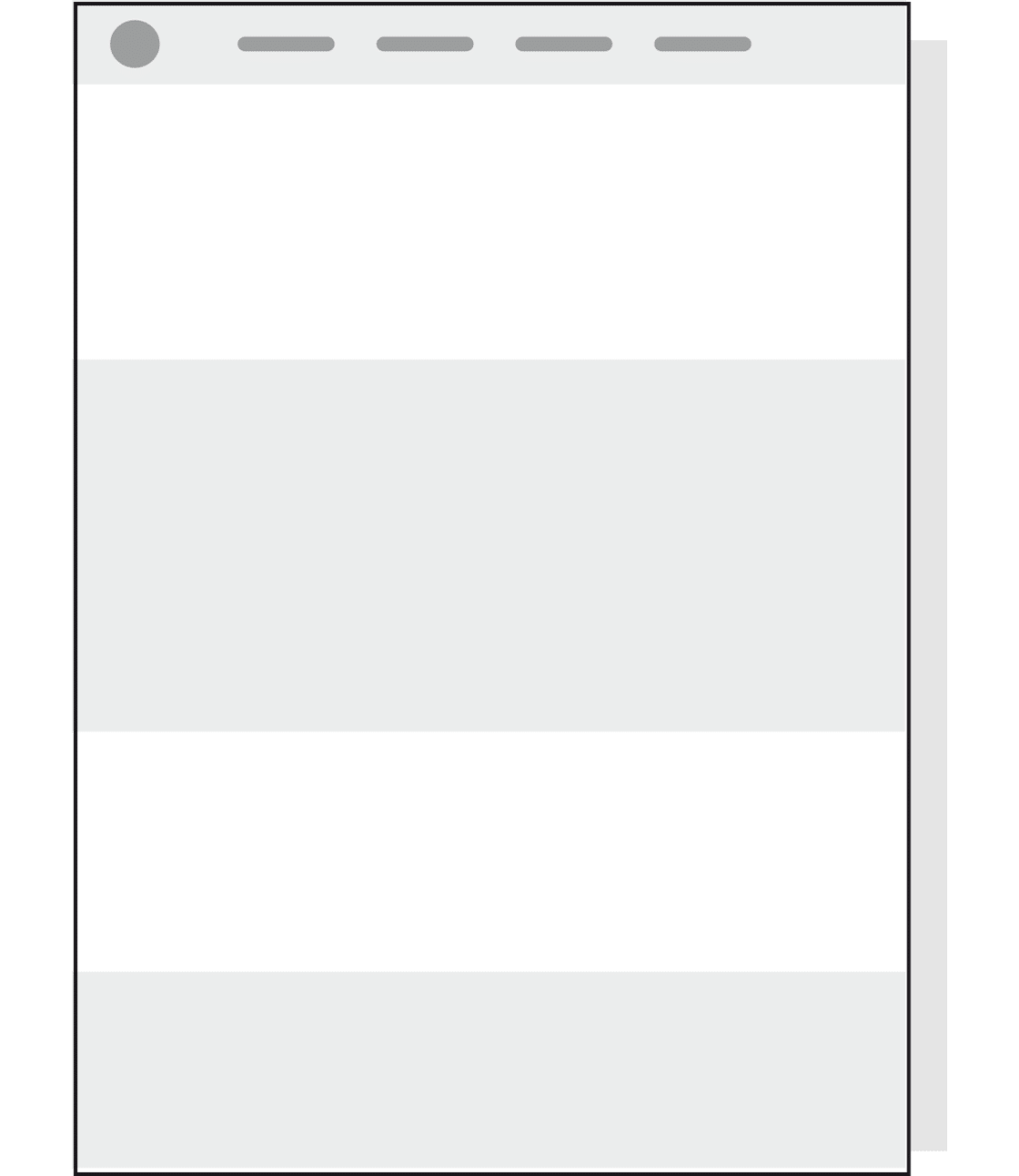 Wireframe van een OnePager-website